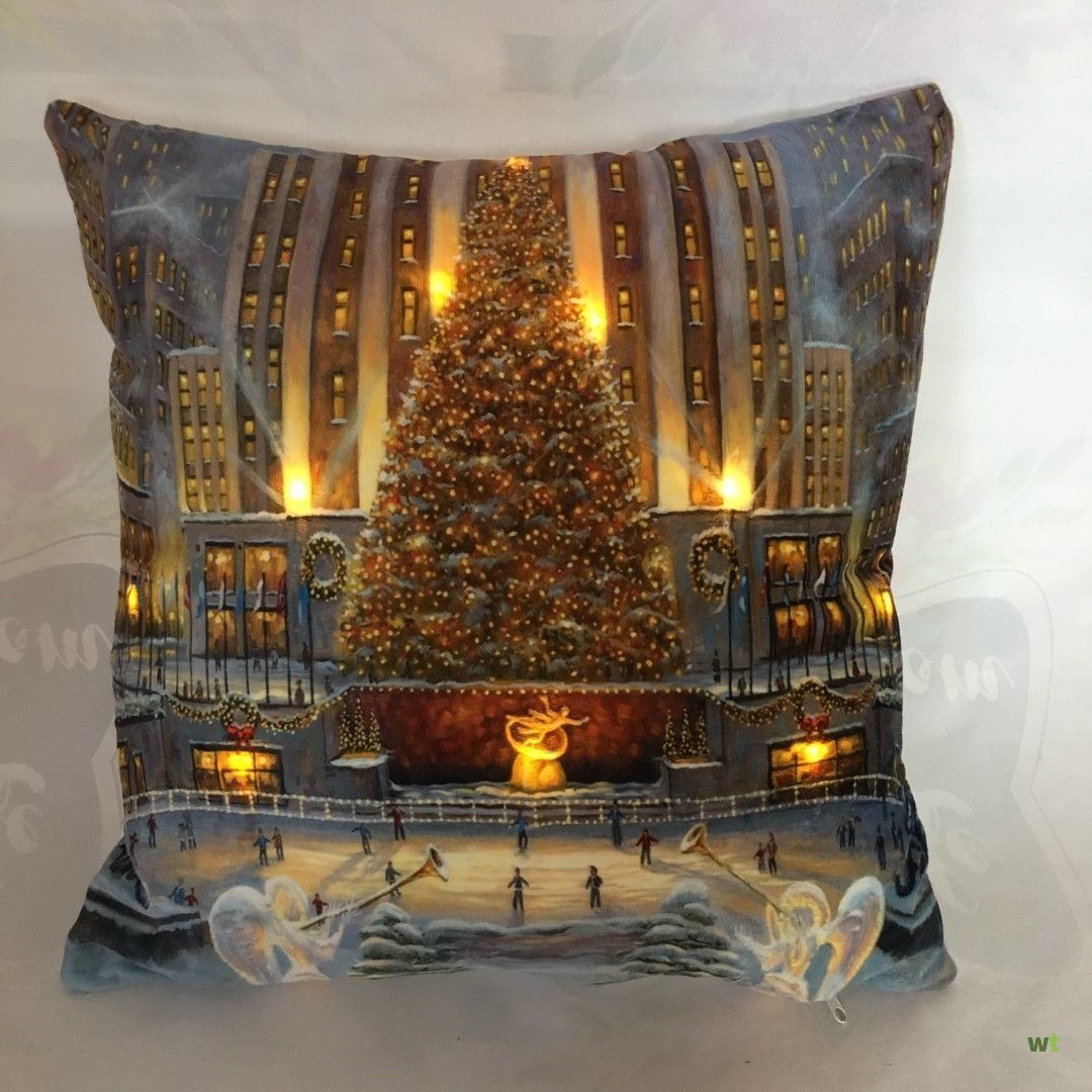 Gedrag tentoonstelling doorboren Cushion with LED tree skate kerst Kussen Timstor