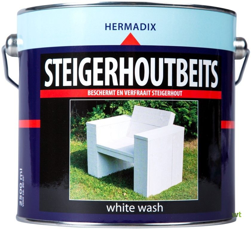 schreeuw Draai vast Zoekmachinemarketing Beits steigerhout white wash 2500 ml Hermadix