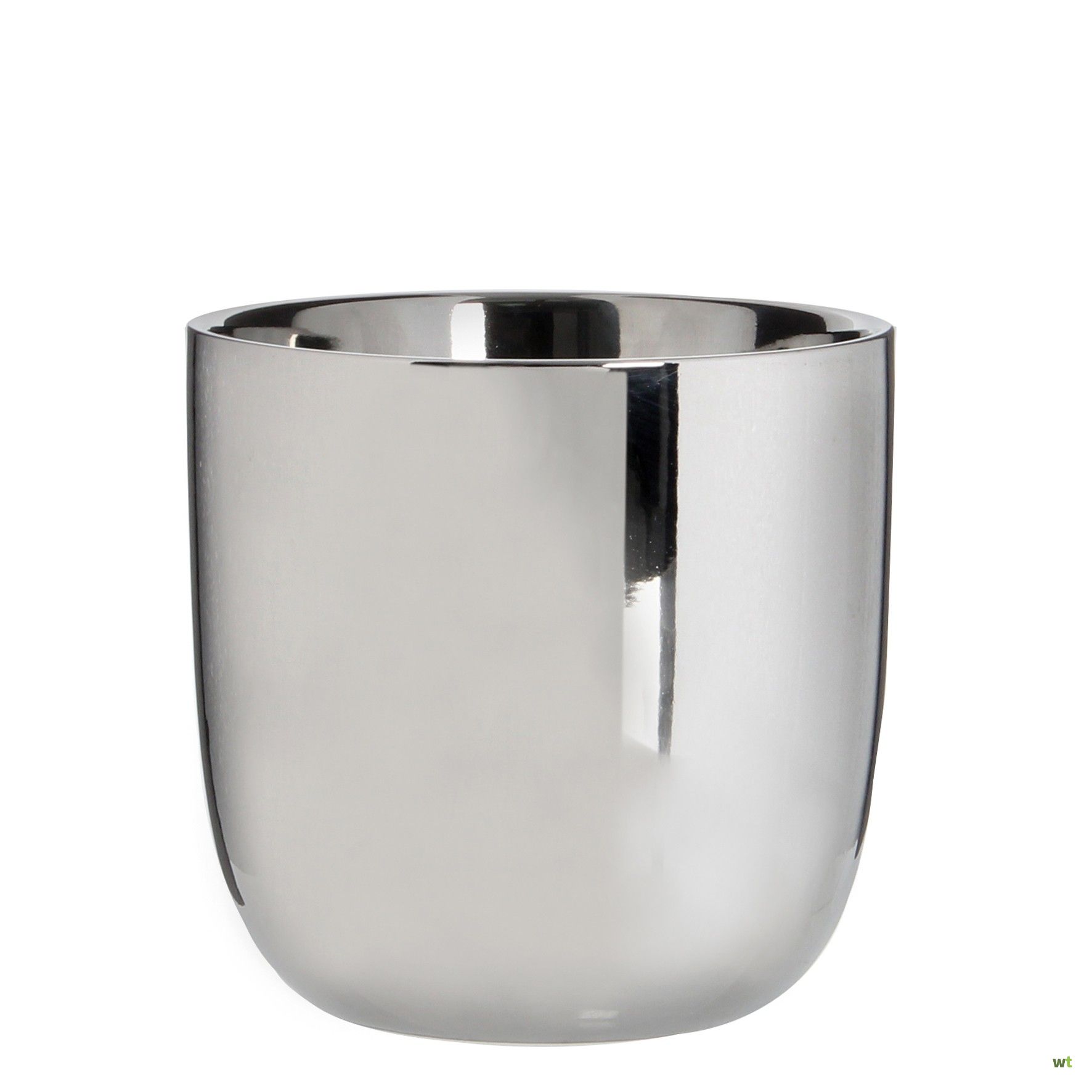 Avonturier Portier Beperken Bloempot Pot rond chaz 16.5 x 17 cm zilver Mica