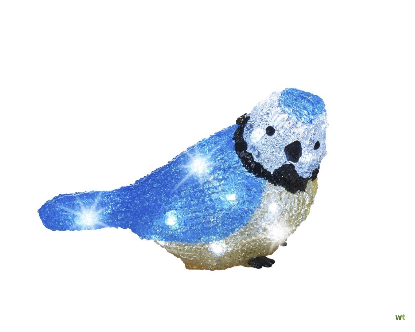 LED acryl blauw vogel buit op batterij cm 20L koelwit Kerst KSD