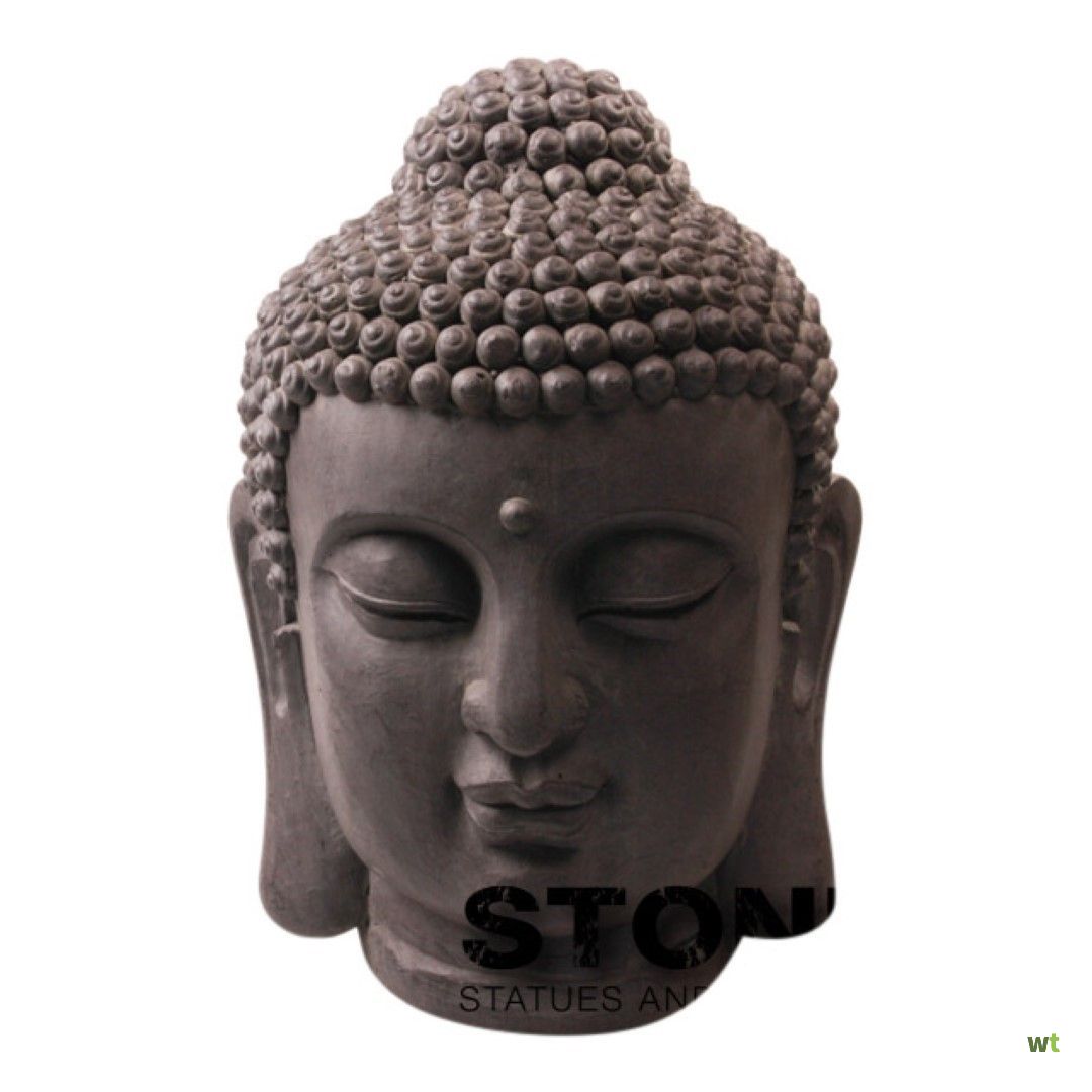 vernieuwen resterend levenslang Boeddha hoofd M 42 cm zwart Fiberclay Stone-Lite