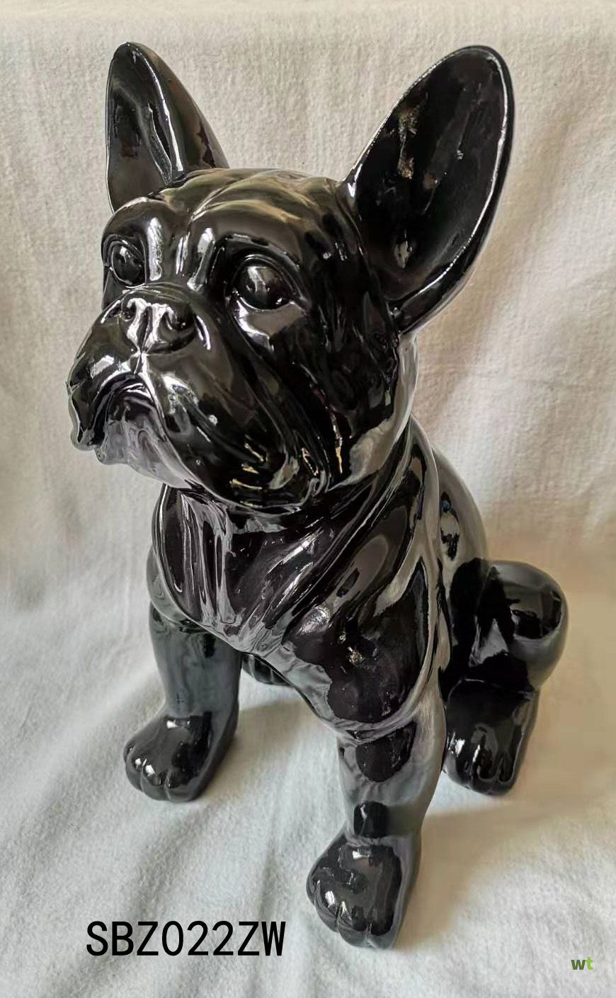 professioneel Cirkel Maand Hond franse bulldog zwart 37 cm beeld Stoobz