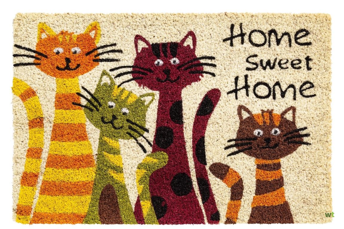 Mompelen Wakker worden Pathologisch Ruco Print Home Cats 40x60 cm deurmat Hamat