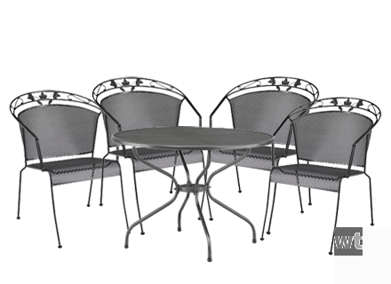 Wereldrecord Guinness Book injecteren Ter ere van Tuinset tafel strekmetaal en 4 Toledo stoelen Kettler