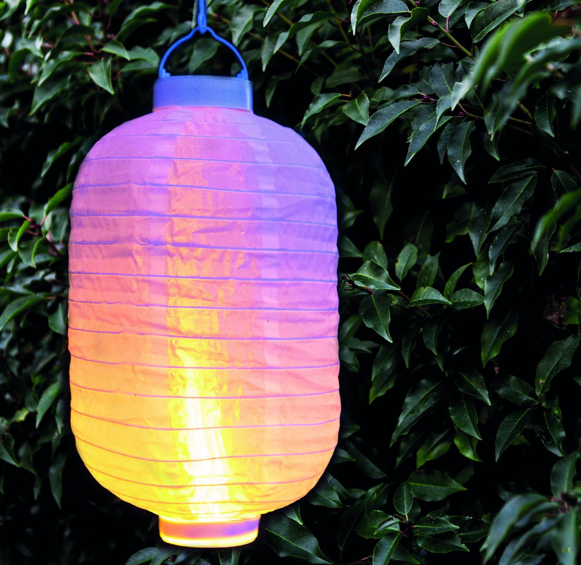 Solar lampion met vlameffect wit 20x30 Anna's Collection