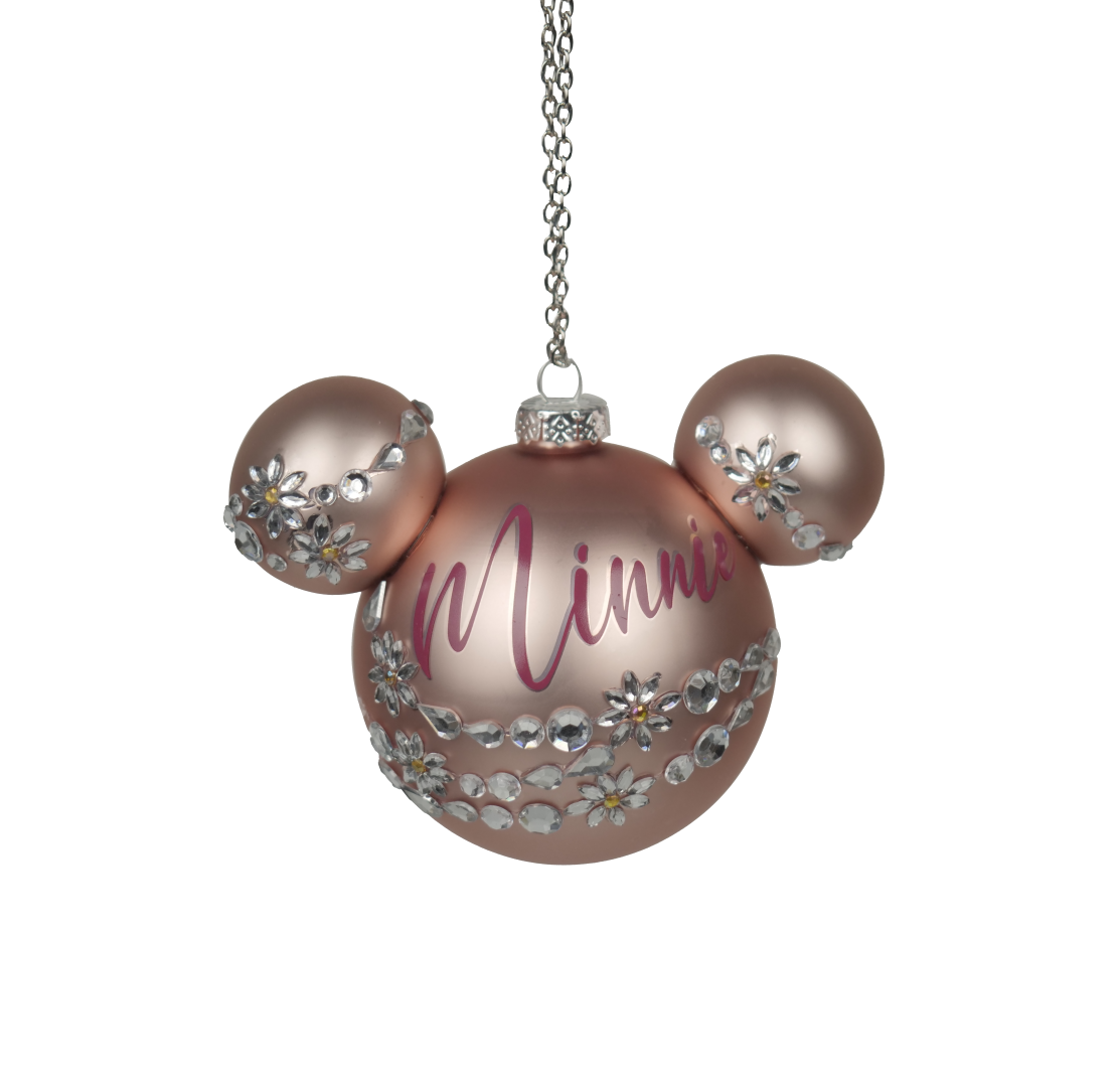 Disney Minnie rosa Glas h9 cm Ornamentale Weihnachtskugel X Kurt S