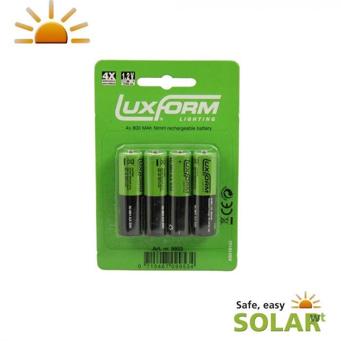 correct Verantwoordelijk persoon Station Batterij AA oplaadbaar solar Luxform Lighting