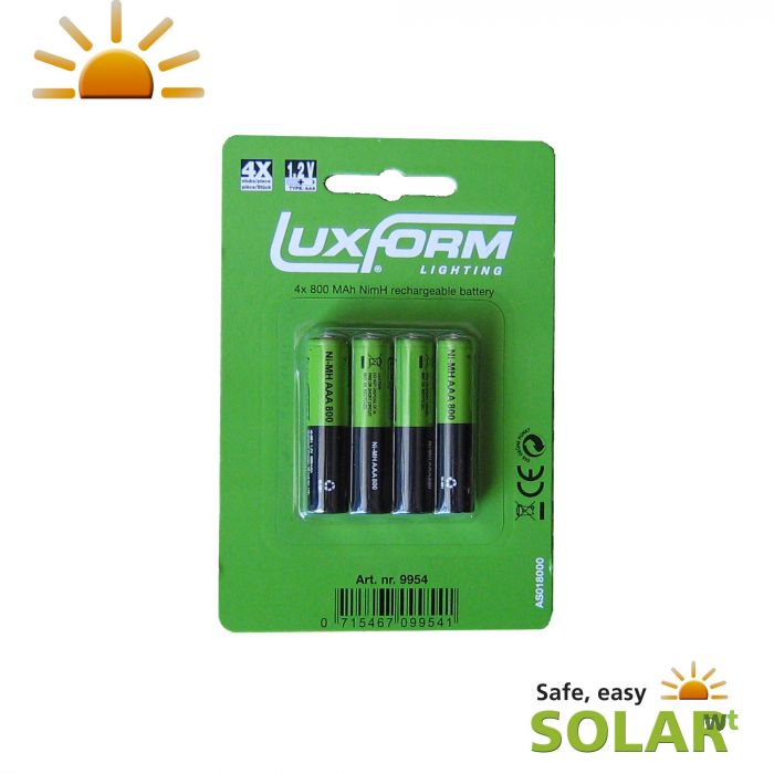 breuk Contractie prins Batterij AAA oplaadbaar solar Luxform Lighting