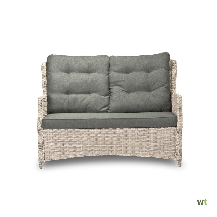 formeel ding Theseus Cooltown 2-Zits Bank Off White Half Rond Wicker OWN