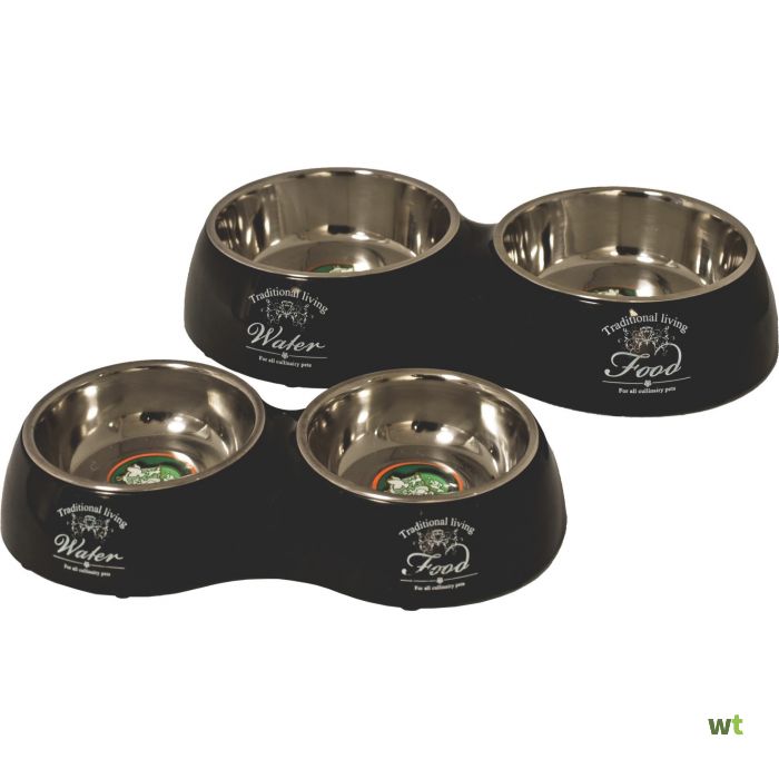 Hondeneetbak water/food 27 cm zwart Eet-en-drinkbakken- hond Gebr. Boon