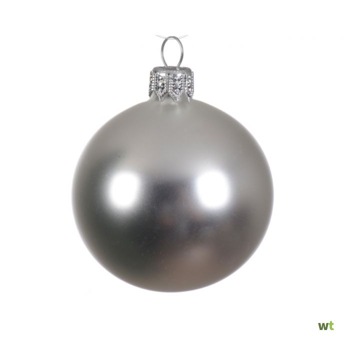 staan verschil Fabrikant 6 Glazen kerstballen mat 5 cm zilver KSD Decoris