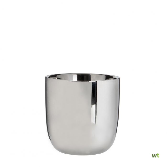 zwaartekracht Fahrenheit matig Bloempot Pot rond chaz 11.5 x 11.5 cm zilver Mica