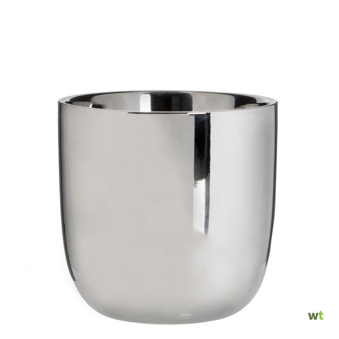 Echt essence Giet Bloempot Pot rond chaz 16.5 x 17 cm zilver Mica