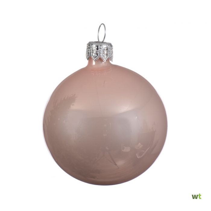 plotseling renderen passie 6 Glazen kerstballen glans 6 cm poeder roze KSD Decoris