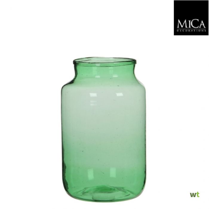 joggen Ramkoers Eerbetoon Vienne vaas glas groen h30xd18 cm