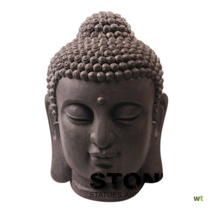 De neiging hebben embargo bestrating Boeddha hoofd L 70 cm zwart Fiberclay Stone-Lite
