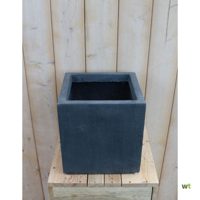 gebed relais verlichten Bloembak Fiberclay pot graniet vierkant 25x25 cm TW Collection