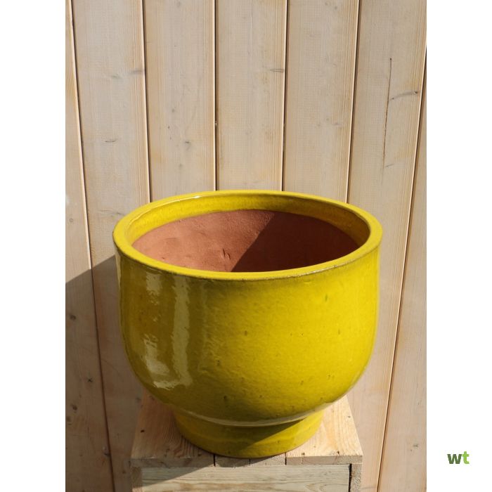 Vlucht Pech Lyrisch Bloempot Pot rond voet 40x33 cm geel cm TW Collection