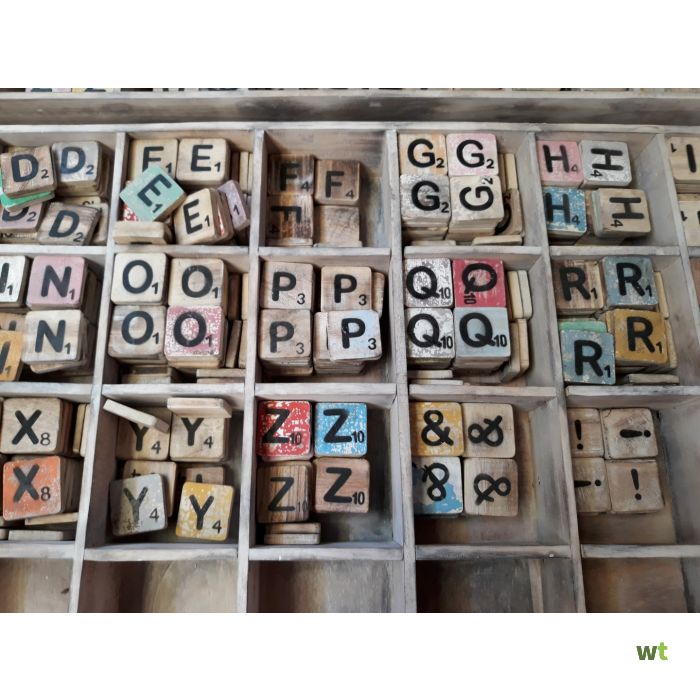 strategie lobby Ploeg Losse Scrabble letters x5