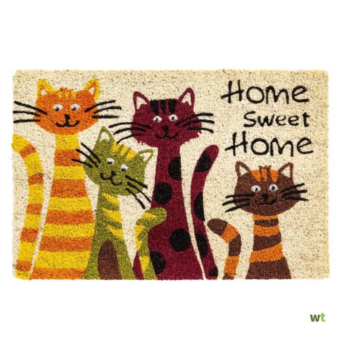 Polijsten Verloren kiezen Ruco Print Home Cats 40x60 cm deurmat Hamat