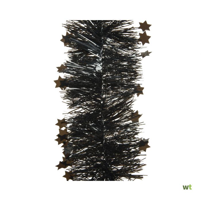 Ontwaken breuk touw Guirlande lametta d10h270 cm zwart kerstslinger Decoris