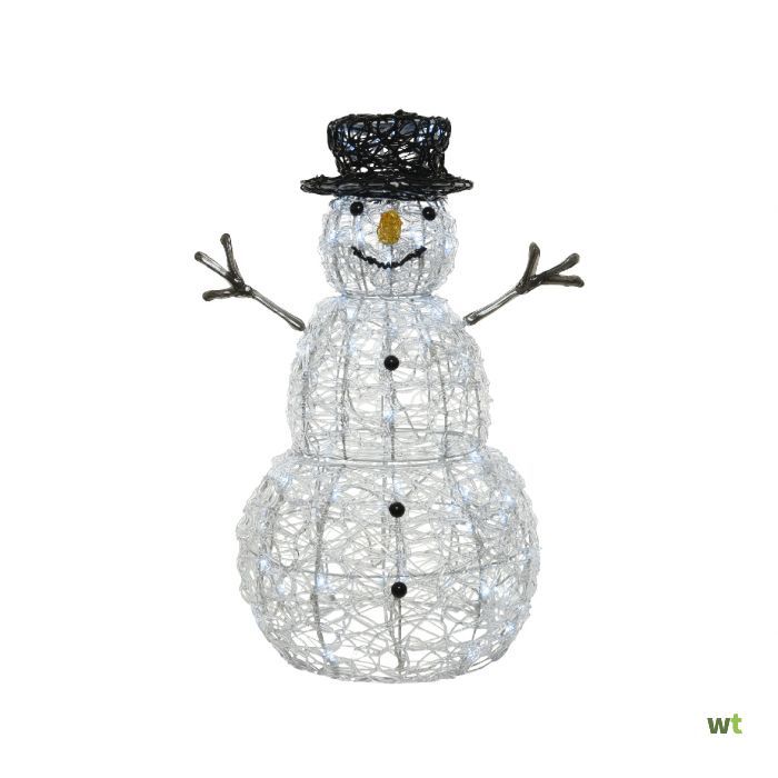 club val bovenstaand Sneeuwpop buiten l60 cm-80L k.wit LED verlichting Lumineo