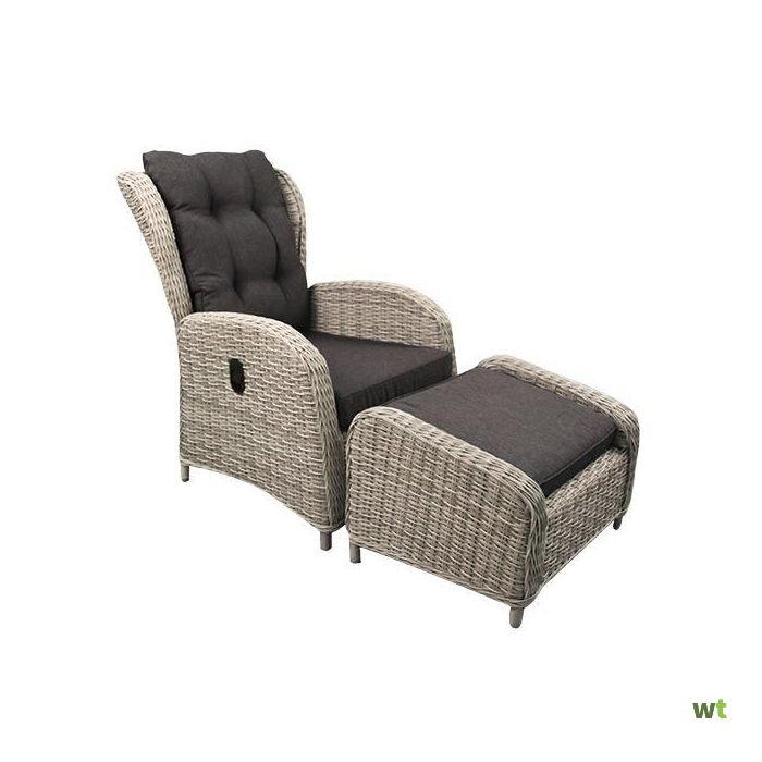 gardolo loungestoel met voetenbank verstelbaar off white own