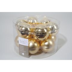 12 kerstballen licht goud glans-mat 50 mm KSD