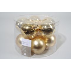 10 kerstballen licht goud glans-mat 60 mm KSD