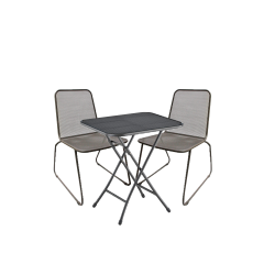 Diningset tafel Strekmetaal staal 70 x 70 met 2 stoelen Lester tuinmeubel Kettler