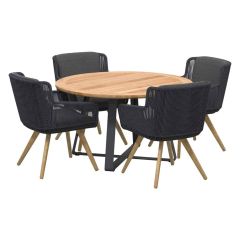 Outlet E: Flores diningset Antraciet 4SO - Warentuin Collection